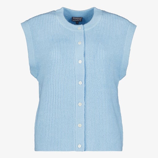Gebreide dames gilet lichtblauw