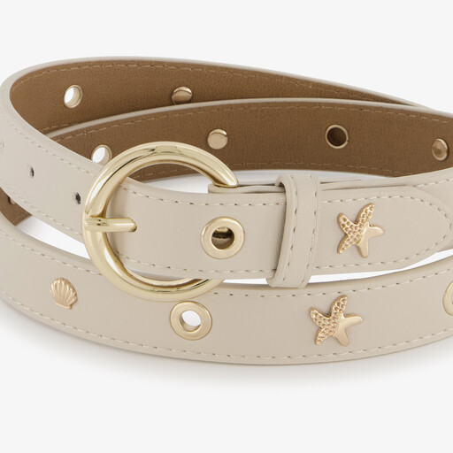 Dames riem met schelpenstuds goud