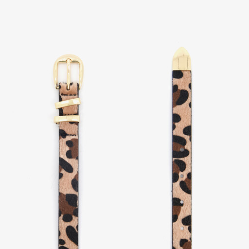 Dames riem met luipaardprint bruin