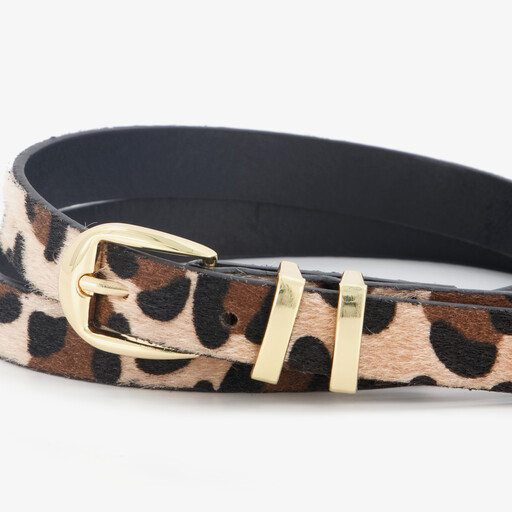 Dames riem met luipaardprint bruin