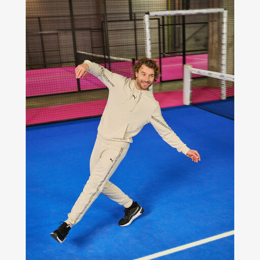 ESS Tape heren hoodie cremekleurig