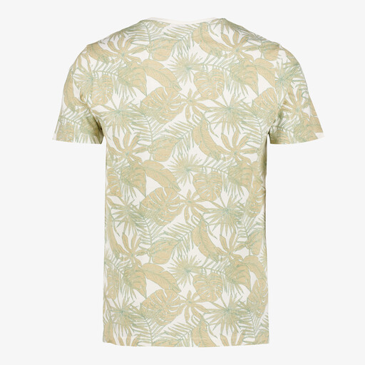 Heren T-shirt met bladerenprint groen