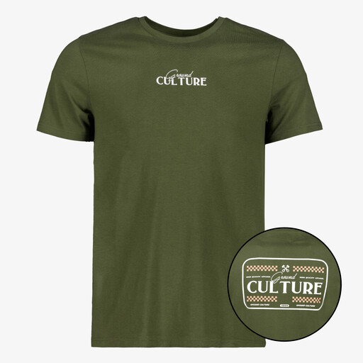 Heren T-shirt met backprint groen