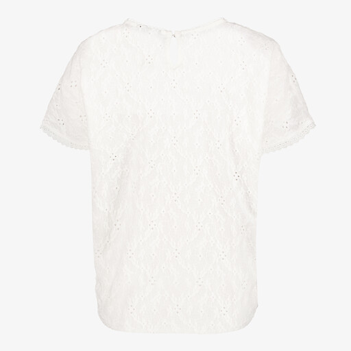 Dames top met broderie details wit