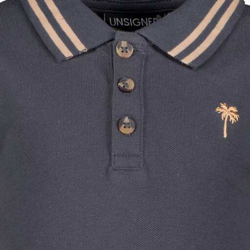 Jongens polo met palm donkerblauw