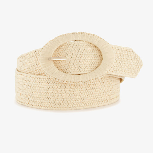 Dames riem gevlochten creme