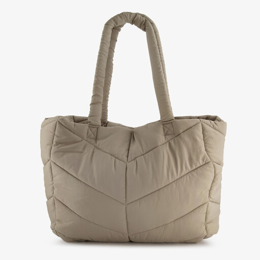 Gewatteerde dames shopper beige