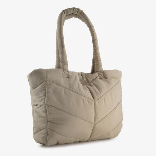 Gewatteerde dames shopper beige