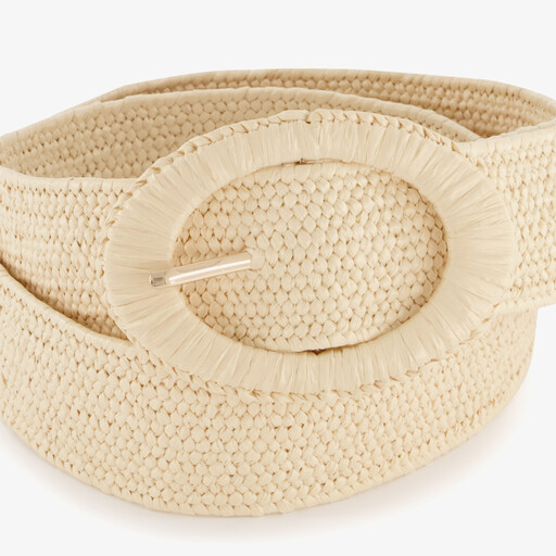 Dames riem gevlochten creme