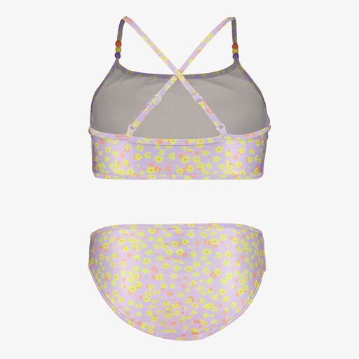 Meisjes bikini met bloemenprint lila