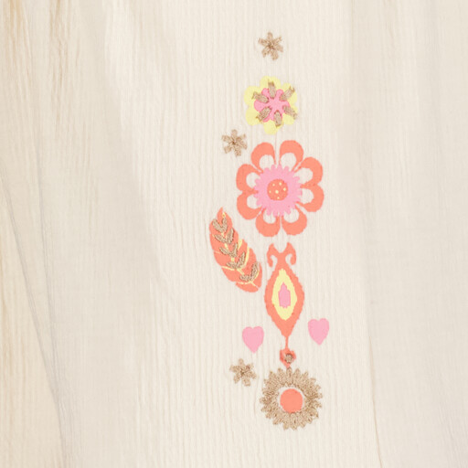 Meisjes short met borduursels wit