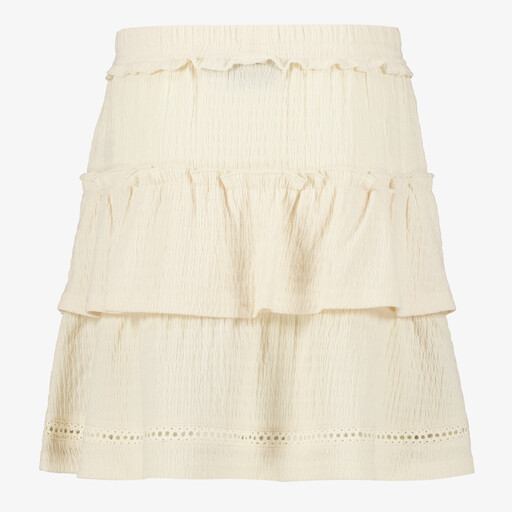 Twoday meisjes rok met ruches beige