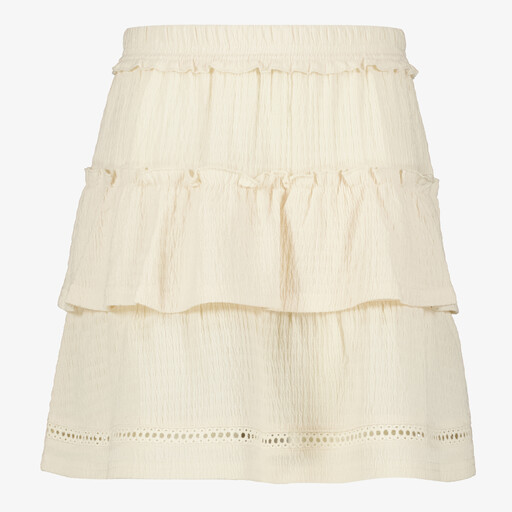 Twoday meisjes rok met ruches beige