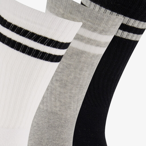 3 paar unisex sportsokken grijs zwart wit