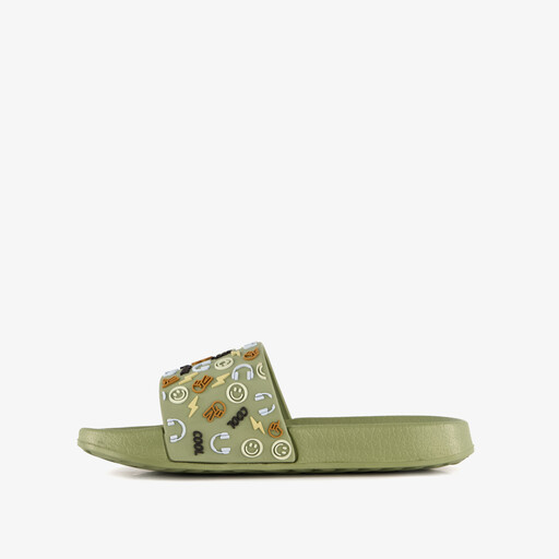 Kinder badslippers met game icoontjes groen