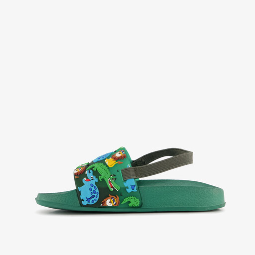 Groene jongens badslippers met jungle dieren