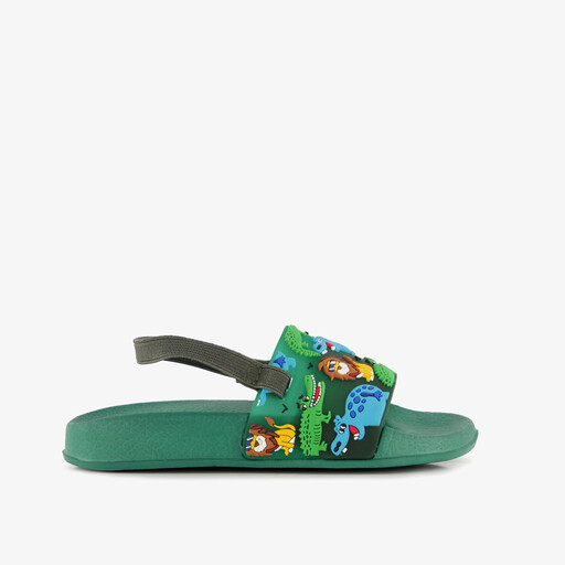 Groene jongens badslippers met jungle dieren