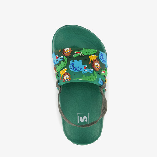 Groene jongens badslippers met jungle dieren