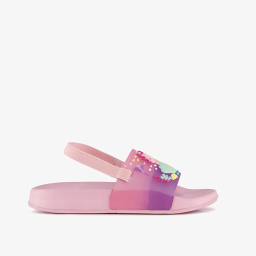 Roze meisjes badslippers met axolotl