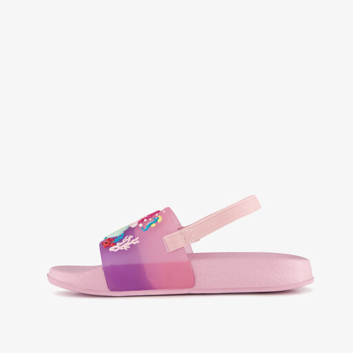 Roze meisjes badslippers met axolotl