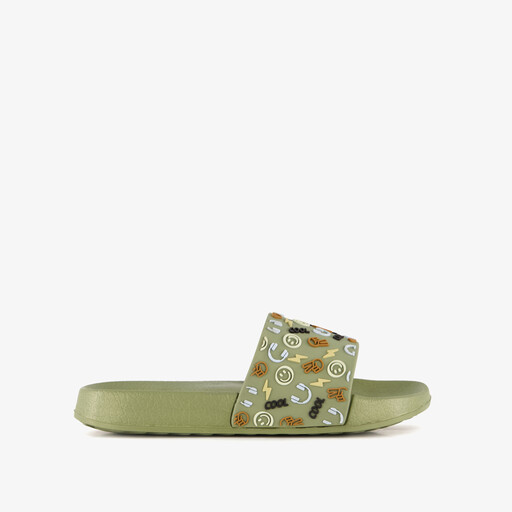 Kinder badslippers met game icoontjes groen