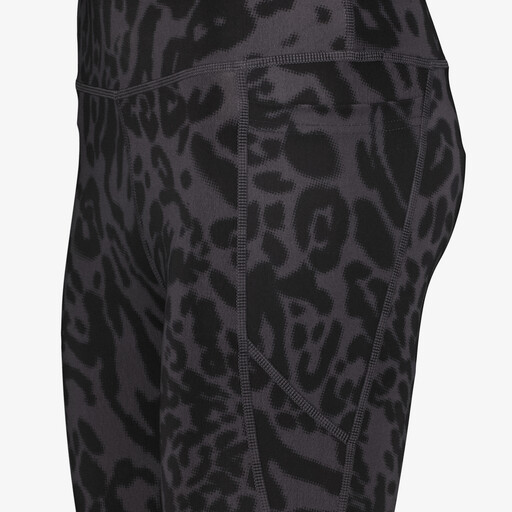 Dames sportlegging met luipaardprint zwart grijs