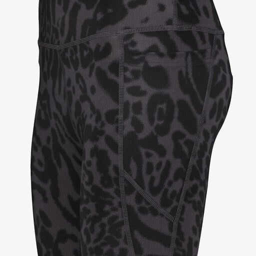Dames sportlegging met luipaardprint zwart grijs