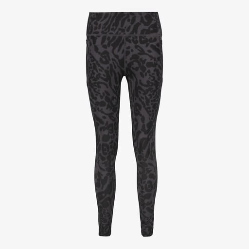 Dames sportlegging met luipaardprint zwart grijs