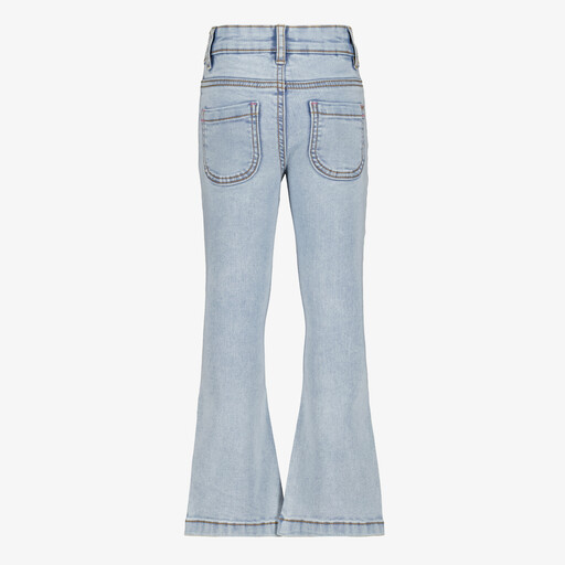 Meisjes flared jeans met geborduurde bloemen