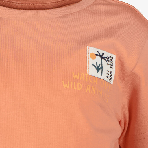 Jongens T-shirt met backprint oranje