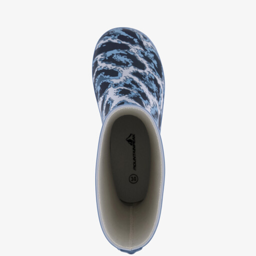 Kinder regenlaarzen panterprint blauw