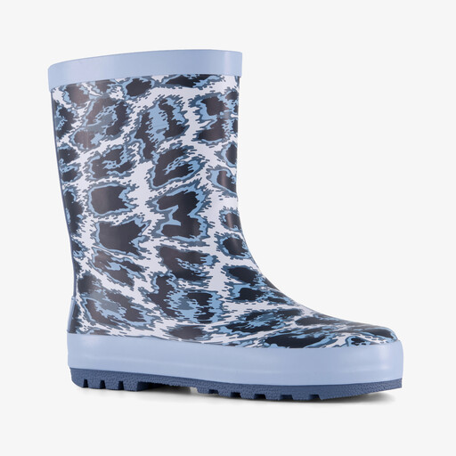 Kinder regenlaarzen panterprint blauw