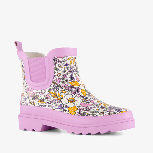 Korte kinder regenlaarzen bloemenprint