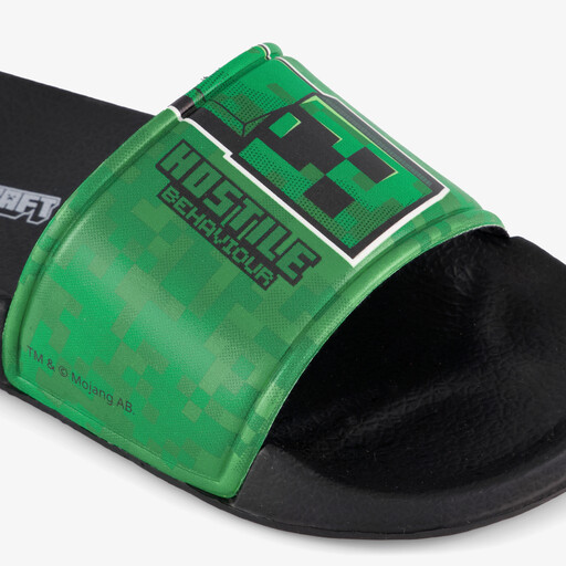 Kinder badslippers zwart groen