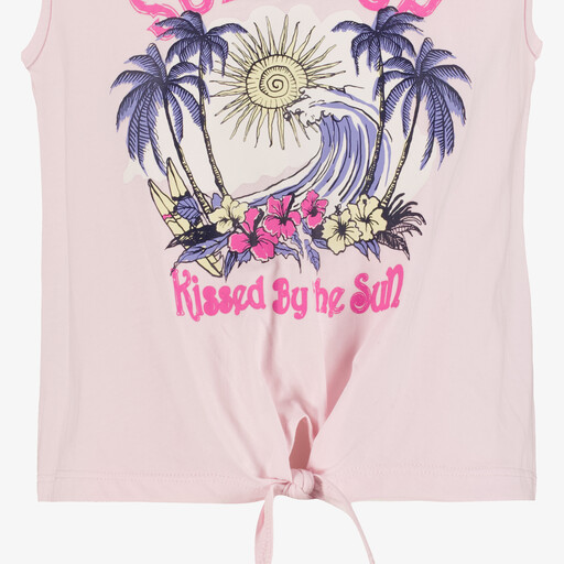 Name It cropped meisjes top met opdruk roze