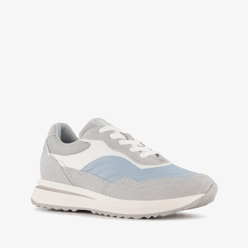 Suède dames sneakers blauw