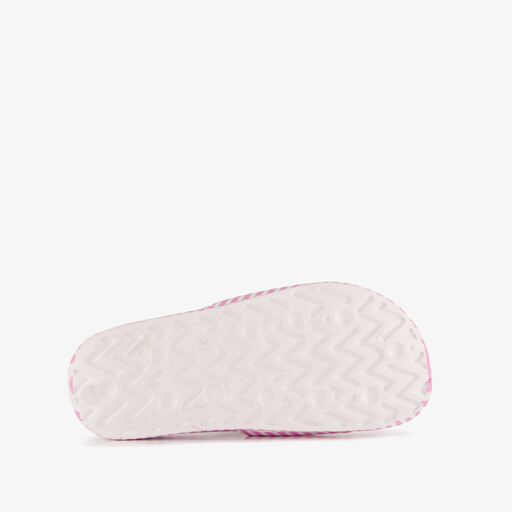 Roze meisjes badslippers met witte strepen