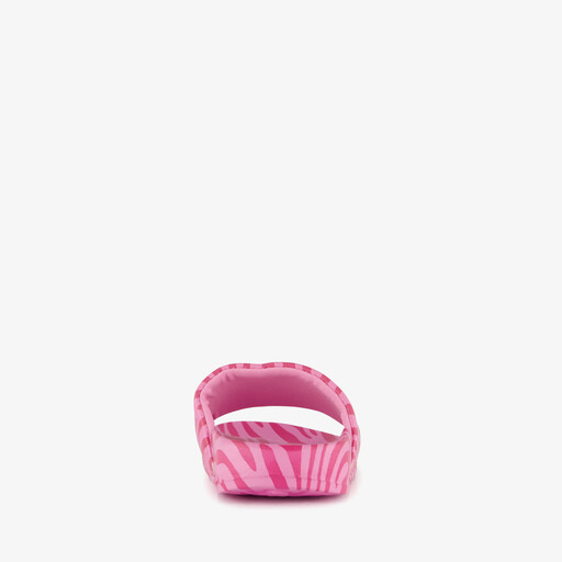 Roze meisjes badslippers met zebraprint