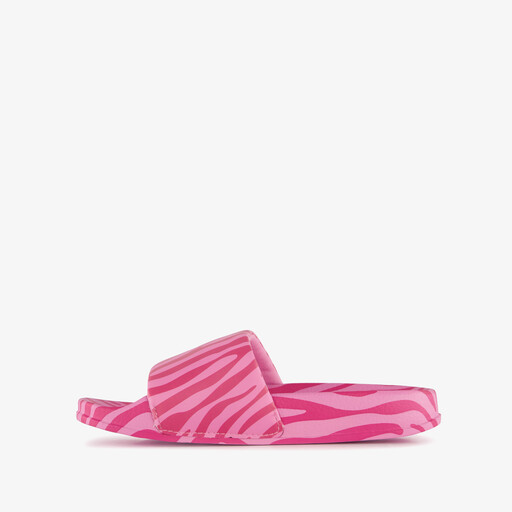 Roze meisjes badslippers met zebraprint