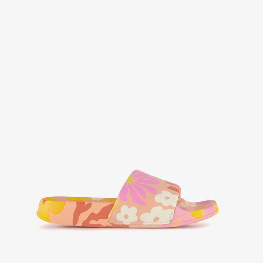 Multicolor meisjes badslippers met bloemenprint