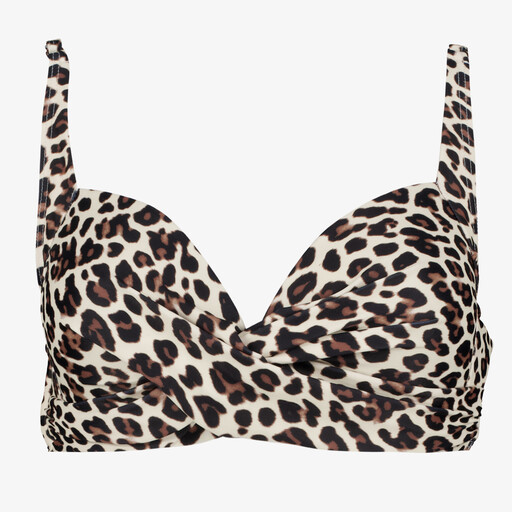 Voorgevormde dames bikinitop panterprint