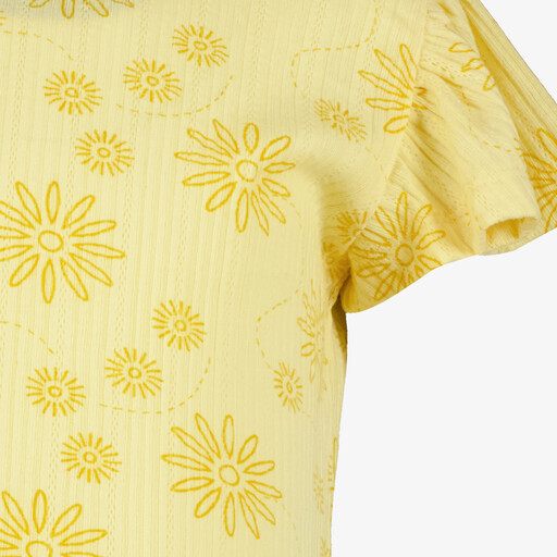 Meisjes T-shirt met bloemen geel