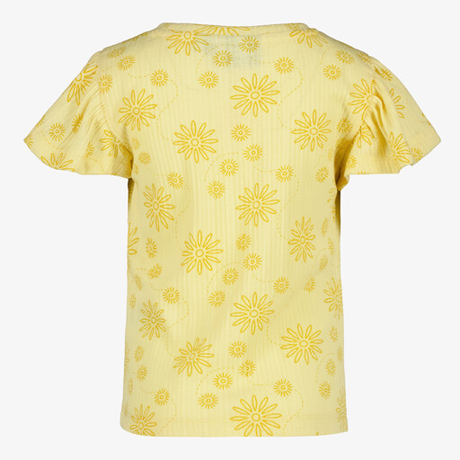 Meisjes T-shirt met bloemen geel
