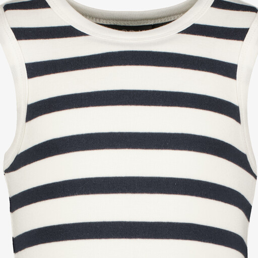 Gestreept meisjes jurk wit donkerblauw