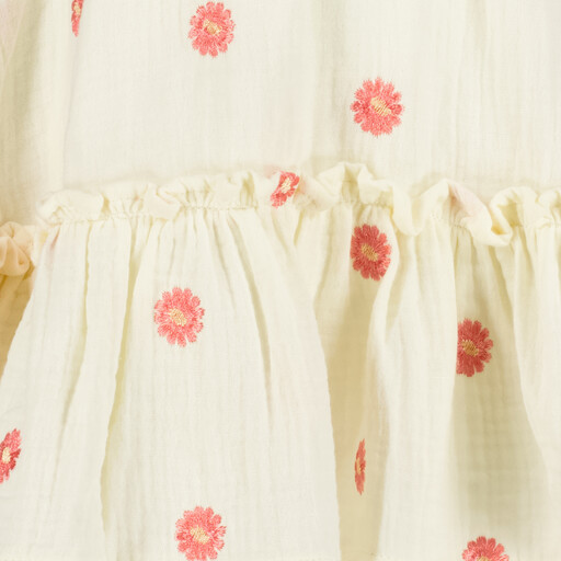 Meisjes jurk met bloemenprint beige