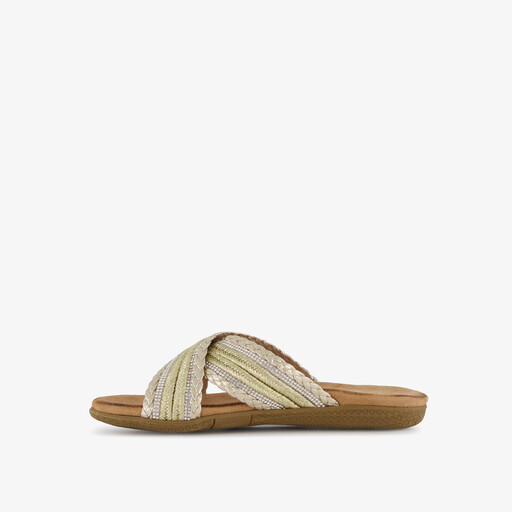 Dames slippers met strass steentjes goud