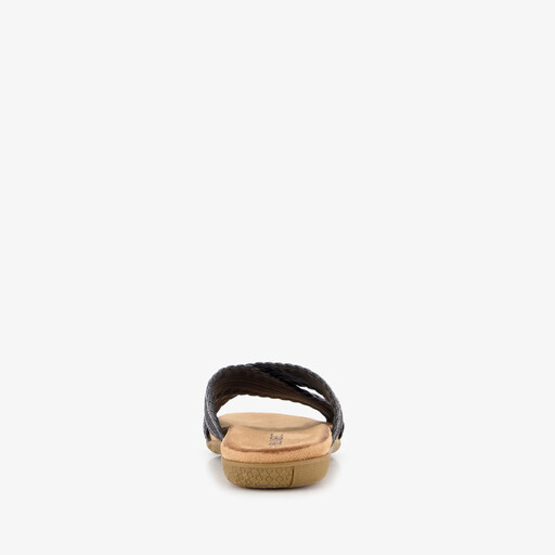 Dames slippers met strass steentjes zwart