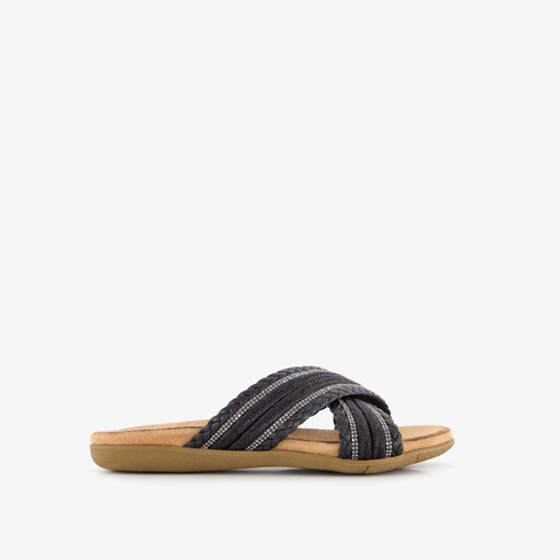 Dames slippers met strass steentjes zwart