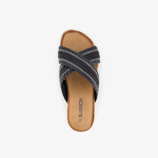 Dames slippers met strass steentjes zwart