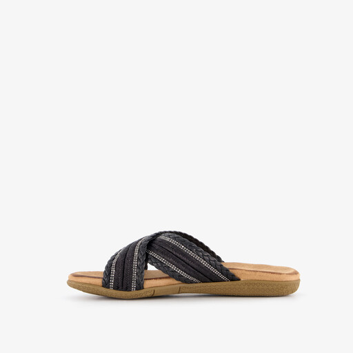 Dames slippers met strass steentjes zwart